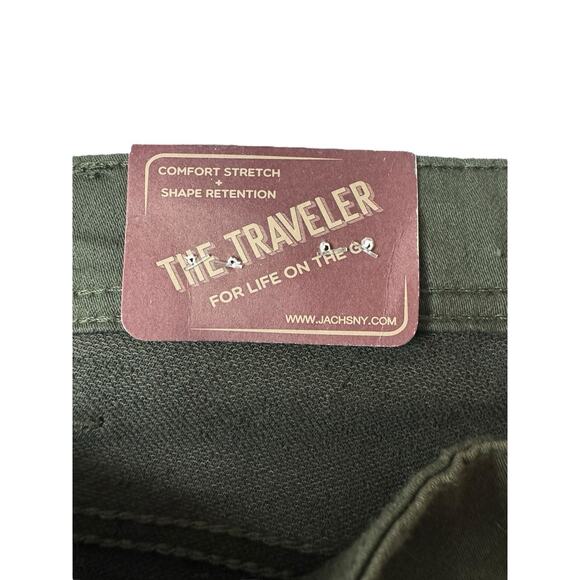 Jachs NEW Traveler Straight Fit Pants 38 X 32 Olive Green Straight Leg - Picture 7 of 8
